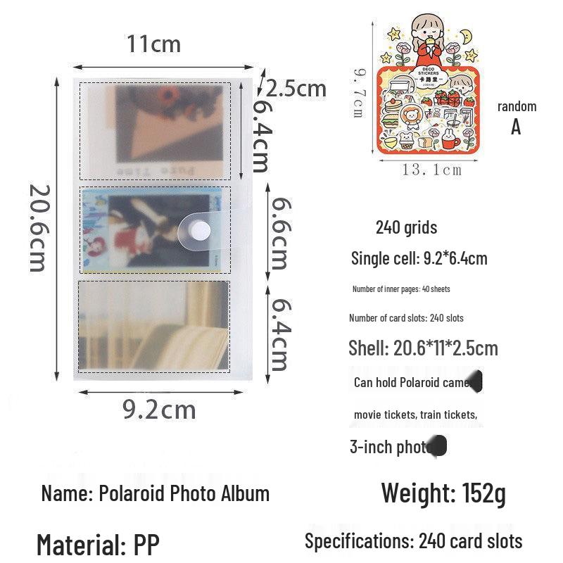 3-Inch Polaroid & Ticket Storage Album for Stargazing Keepsakes