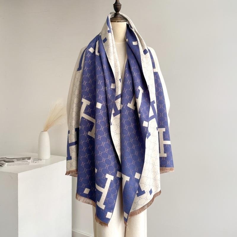Autumn and winter new imitation cashmere scarf women's high-end sense winter letter light luxury shawl thick warm one