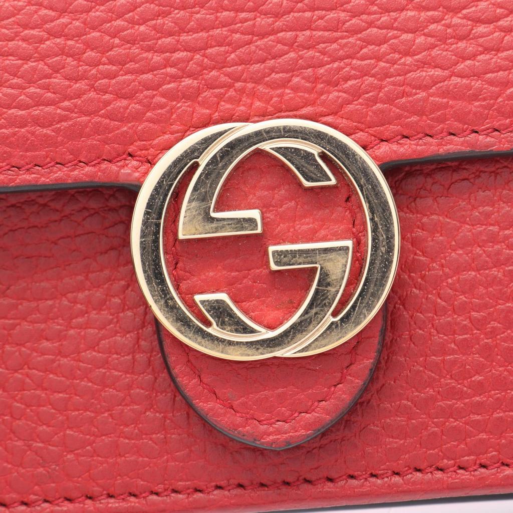 Used GUCCI Interlocking G Shoulder Bag 510314 leather Red Used Women