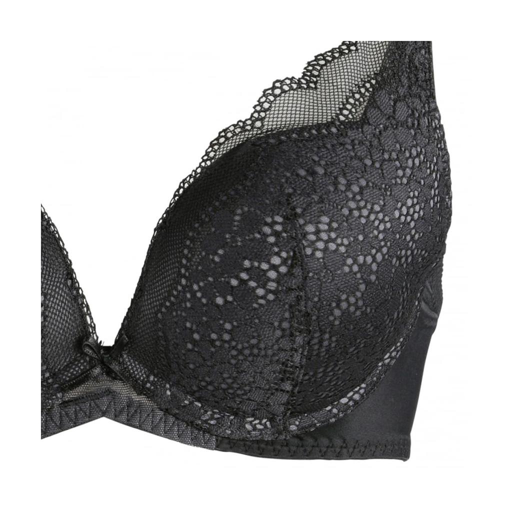 AMOSTYLE BY Triumph Dream Bra Deep V Bra Panty Daisy M014 Size E70M & Set, Lace, (Black),