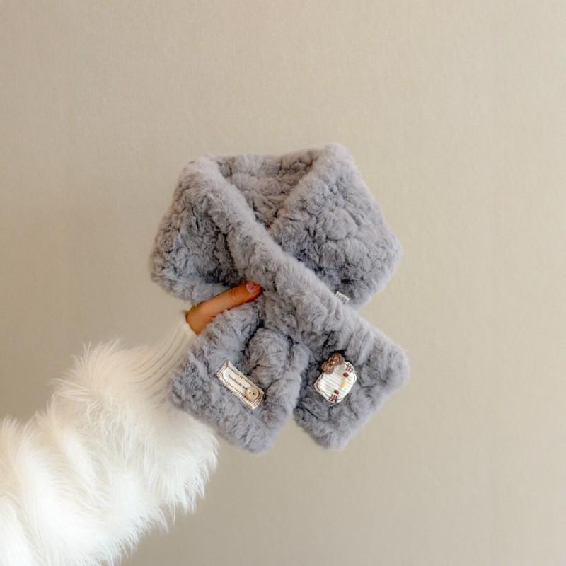 Womens Faux Rabbit Fur Scarf Cute Kitten Cross Thick Warm Neck Warmer Fashionable All-match