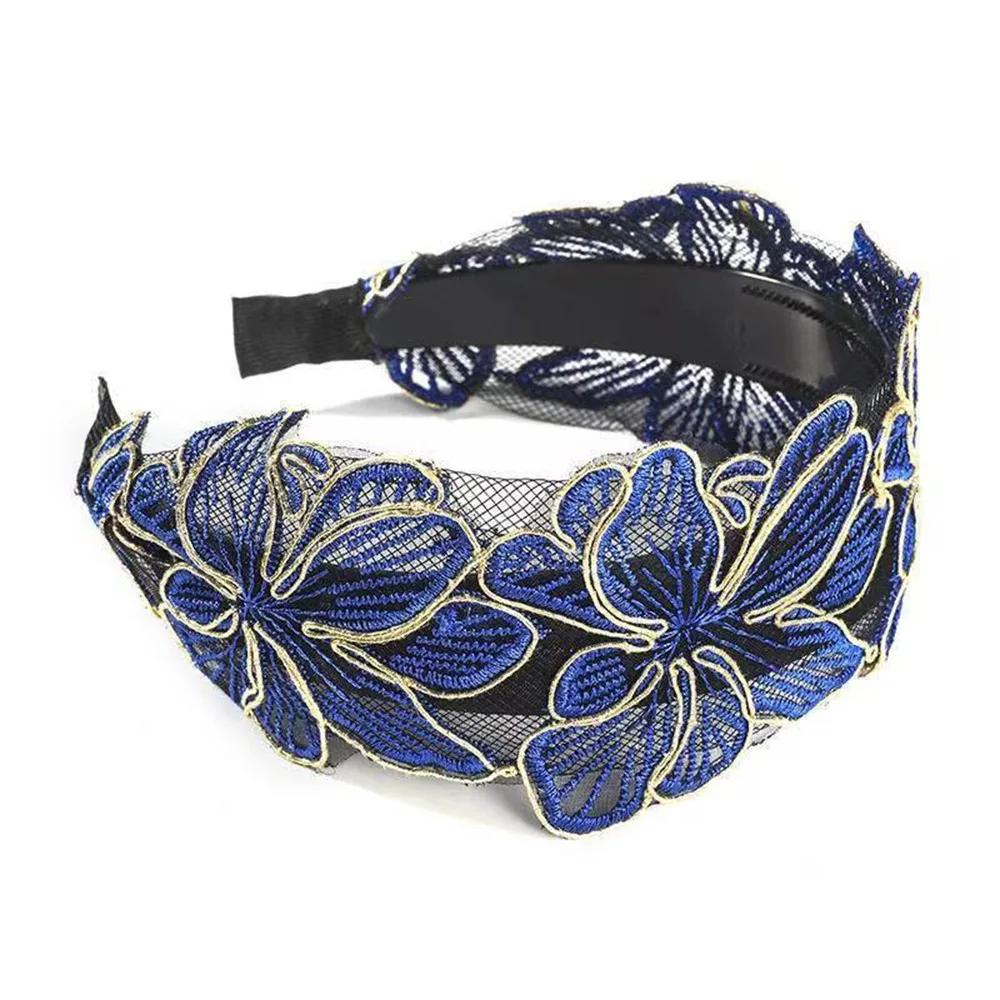 Fashion Vintage Lace Hair Hoop Anti Slip Hollow Lace Hairband Head Wrap Hair Accessories Elegant Women's Wide Headband Daily Use