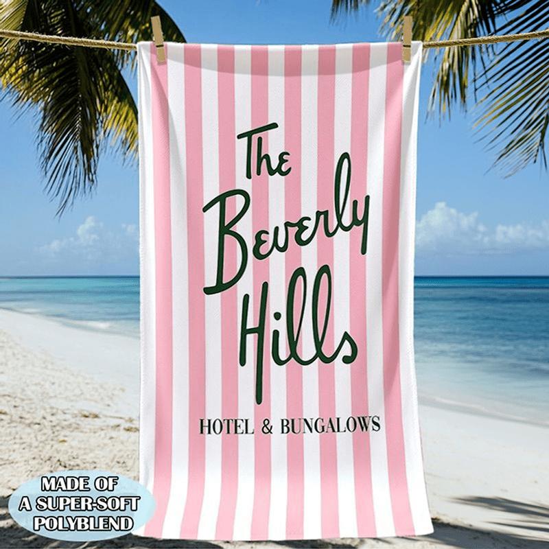 

Beverly Hills Hotel Style Extra Large Beach Towel, 100% Polyester Super Soft Elegant Luxury Design W40*H60(CM)