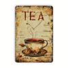 Retro Metal Wall Art Teacup Coffee Cup for Kitchen Living Room Bedroom