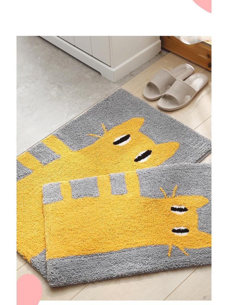 Cartoon Jacquard Non-Slip Floor Mat - Absorbent Foot Pad for Entrance, Bathroom, Bedroom, or Kitchen