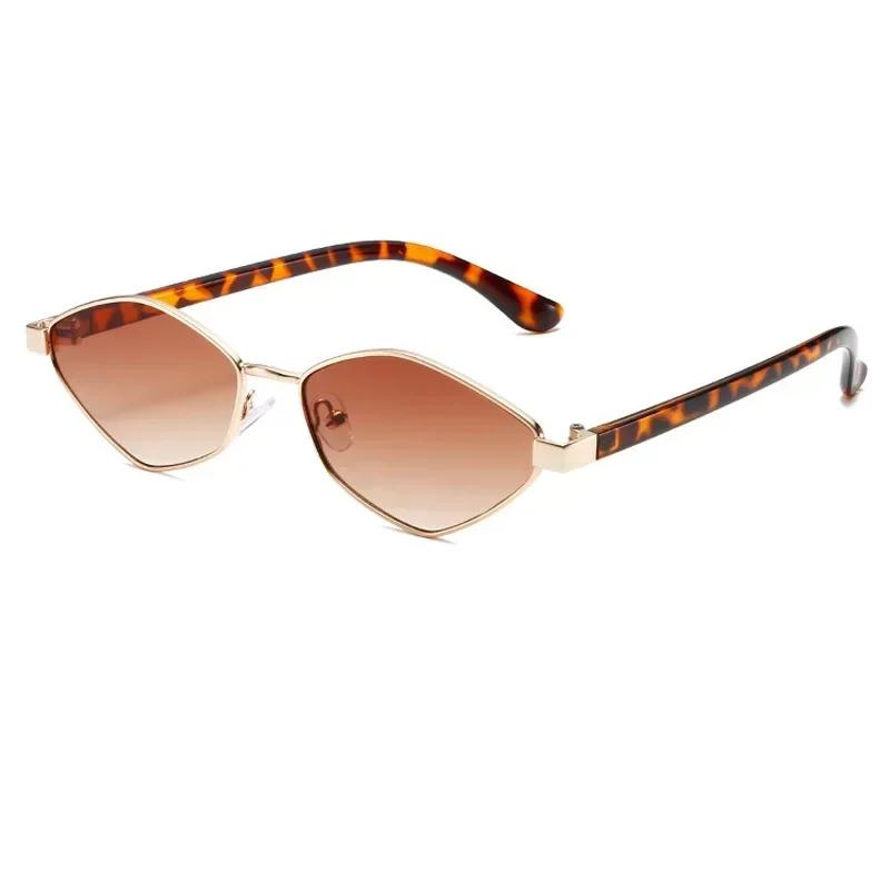 Neutral New Fashion Metal Frame Cat Eye Sunglasses Women Retro Luxury Polygonal Sunglasses Outdoor Driving Travel Sunglasses