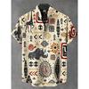 Nuova Camicia da Uomo Comoda a Maniche Corte in Lino Alta Qualità Costume Stampa Artistica Gatto Cartone Animato Nuova Serie