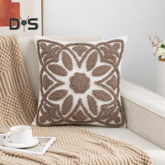 Kissenbezug in Kontrastfarbe, Bohemina-Stil, 3D-Blumendekor, Home-Office-Party-Dekor, Schlafzimmer, Auto, Wohnzimmer, Sofa, Überwurfkissenbezug