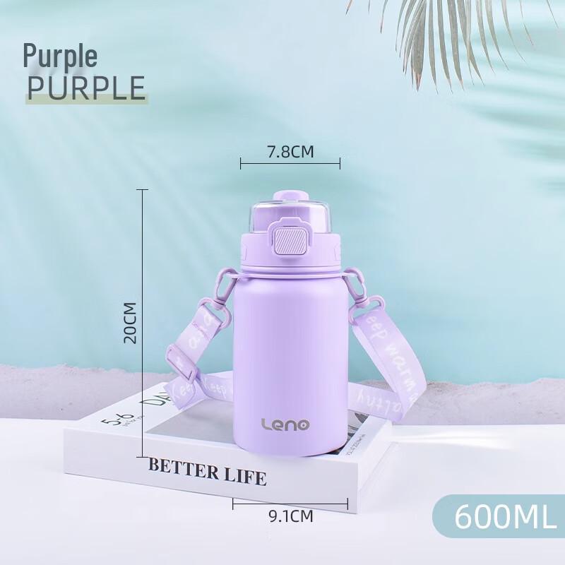 Lainuo 316 Stainless Steel Insulated Dual-Drink Water Bottle with Straw