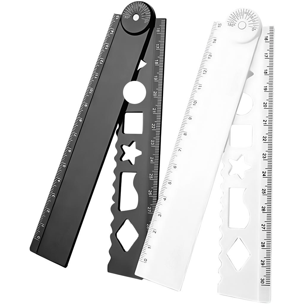 2Pcs Multifunctional Folding Drafting Ruler Geometric Measuring Tool For Student Architect Drawing Engineering Drafting