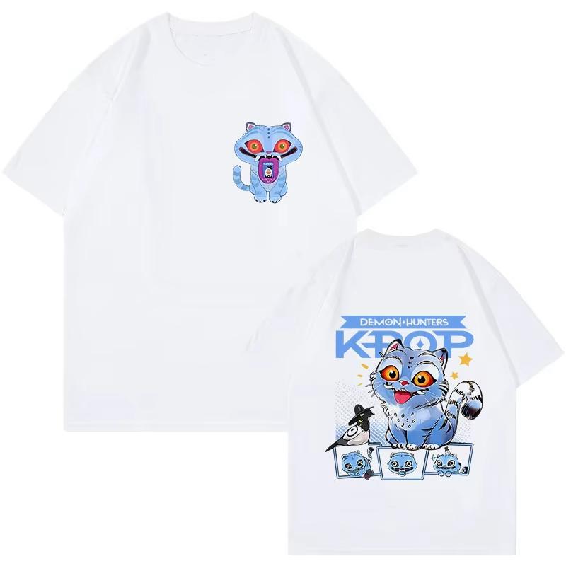 Kpop Demon Hunters Cotton Shirt Huntrix Mira Rumi Zoey Derpy Tiger Tees Gift for Men Women Saja Boys Fans Clothes Trending Tops