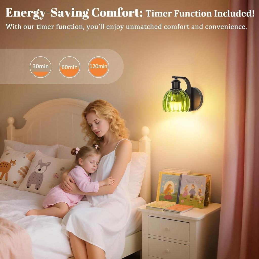 Tulpen Glas RGB Wandleuchte: Wiederaufladbares kabelloses Nachttisch- und Wohnzimmerlicht