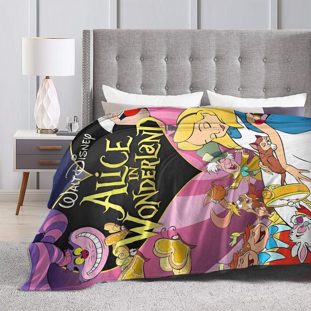 Cartoon Alice in Wonderland  Blankets  Flannel Awesome Warm Throw Blankets for Bed Sofa Autumn/Winter