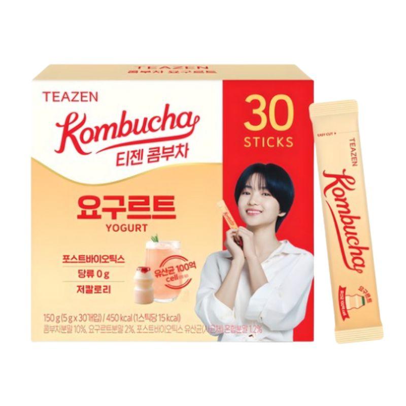 TEAZEN Yogurt Kombucha Korean Sparkling Probiotic Tea Drink 30 Sticks 1box(30ea)