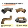 Collapsible Cat Winter Suede Tunnel for Puppy Rabbit Kitten Play Chase Hide Tunnel,Interactive Bedding Toy In 2 Ways 3 Ways
