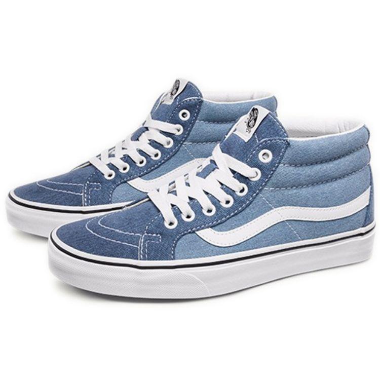 Vans Sneakers Skater Unisex Sk8-Mid Reissue Mid-top Denim Blu Bianco VN0A3MV8Q69