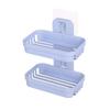 Double-Layer No-Drill Wall-Mounted Soap Dish and Bathroom Organizer