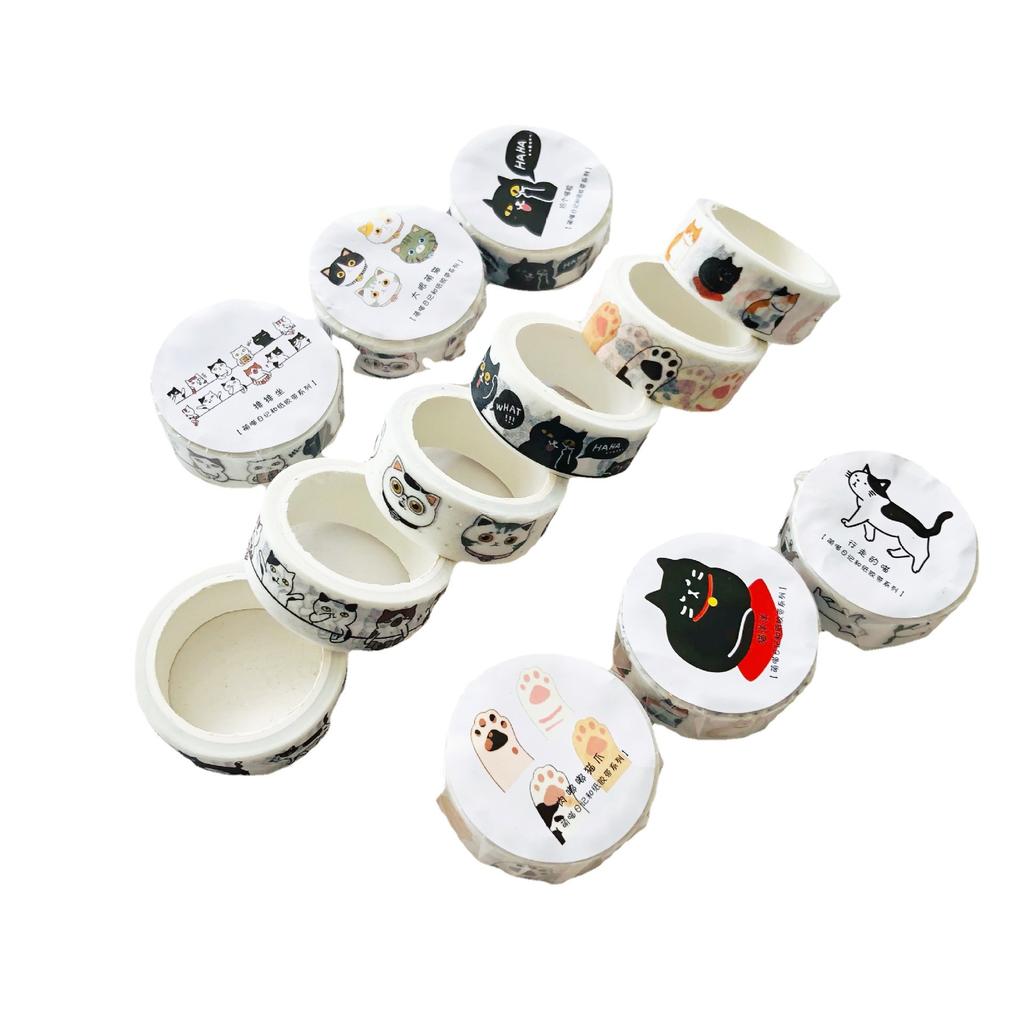 1.5*500cm Creative and Cute Cats and Paper Tape Adhesive Diy Scrapbooking Diary Album Junk Journal Supplies