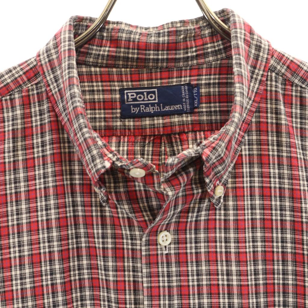 Polo by Ralph Lauren 90s Old Canadian Check Pattern Long Sleeve Button Down Shirt Men's Used