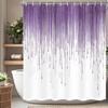 Elegant Purple Abstract Dripping Shower Curtain Liner Waterproof Modern Bathroom Curtain 180x180cm