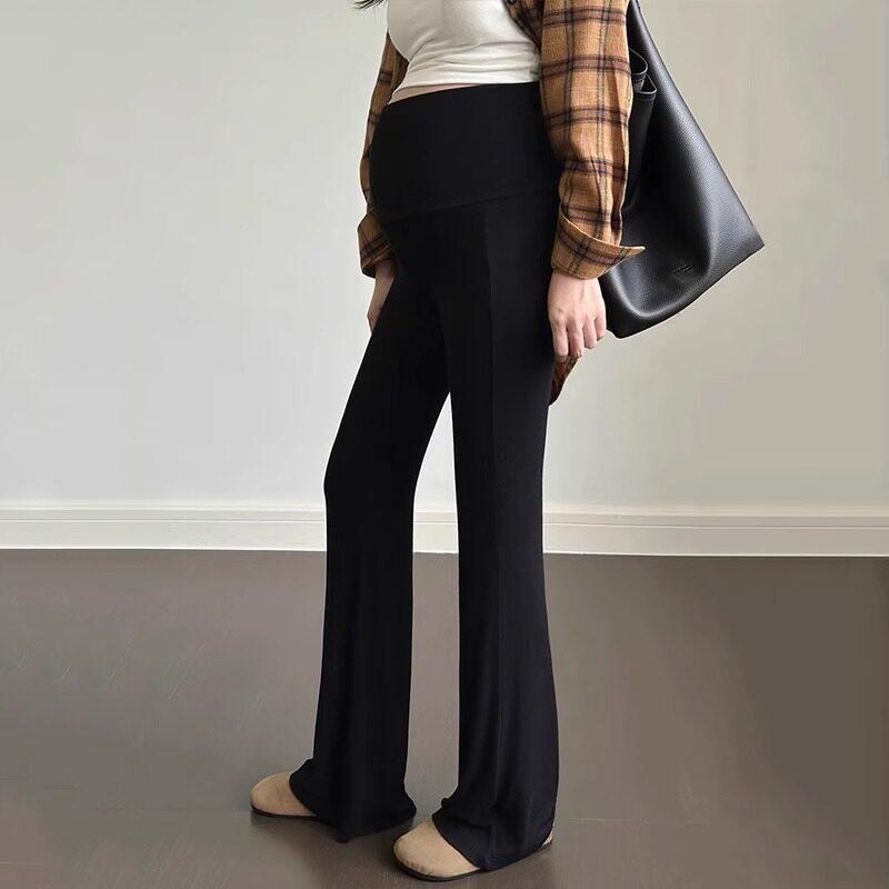 

Spring/Autumn Wide-Leg Maternity Pants: Non-Constricting, Belly Support, Floor-Length with a Slight Flare, Thin & Stylish for Outdoor Wear. M [Suitable for 40-55 kg]