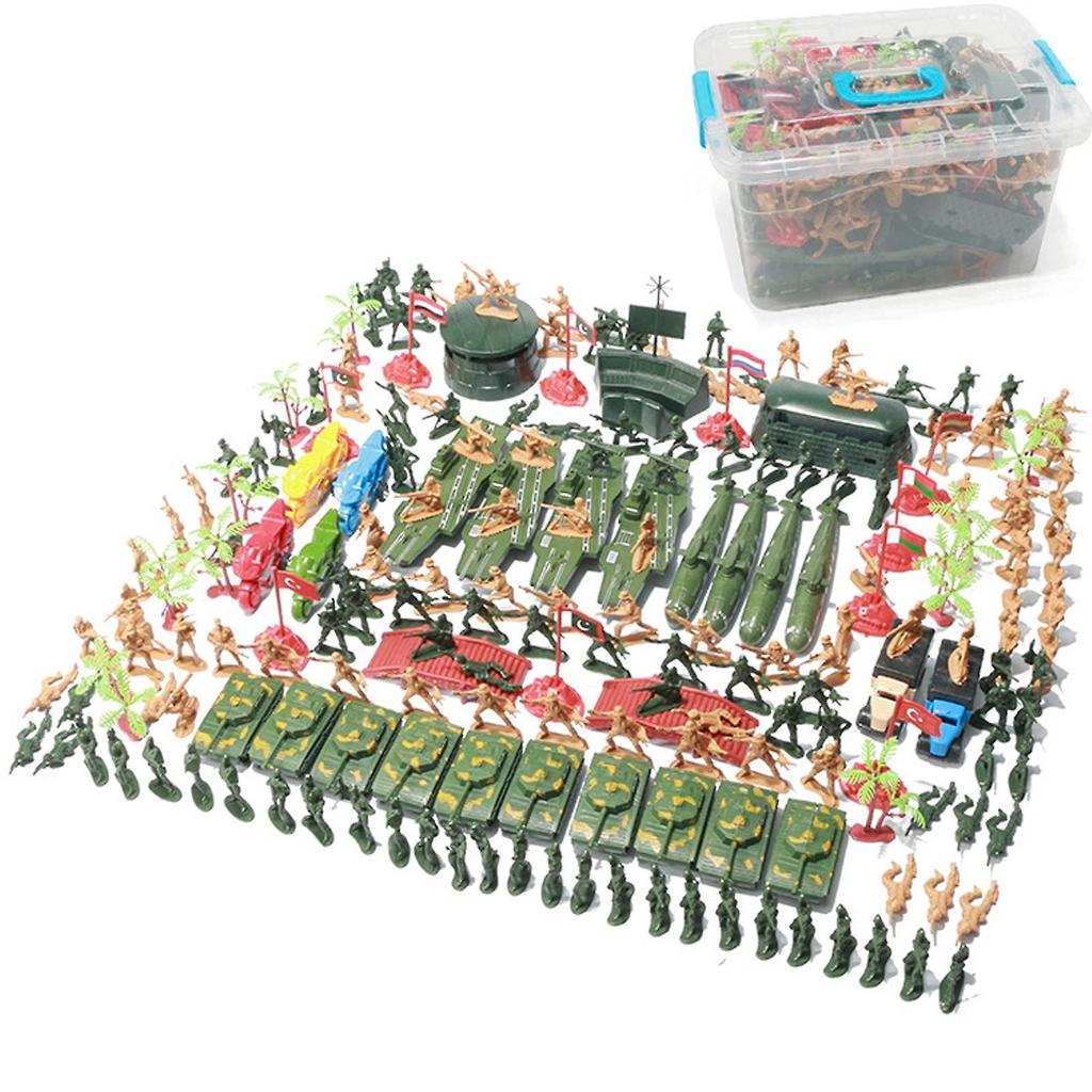 219 Pieces Army Men Soldier Set Toy Model Kids with Tanks Planes Battlefield