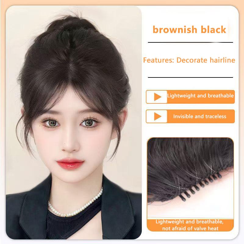 

Синтетическая прямая челка, воздушная челка, наращивание волос, челка из натуральных волос для женщин, накладная челка, черная, на каждый день, коричневая, женская, для повседневной носки