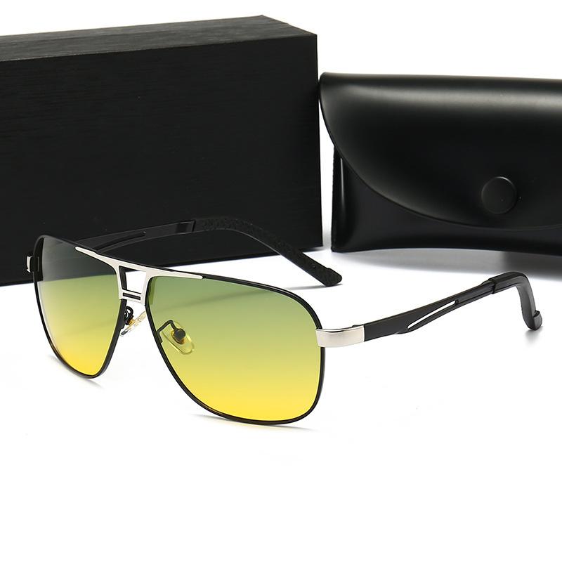 Polarized Sunglasses Men'S Intelligent Color-Changing Day And Night Dual-Beam Retro Driving Glasses Fishing Tide