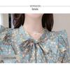 Goddess Style Slimming Ruffled Floral Tea-length Dress