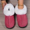 Women's Comfortable Winter Solid-color Warm Plush Slippers Fashionable Trendy Ankle Boots Fleece-lined and Thickened for Warmth and Comfort Home Shoes