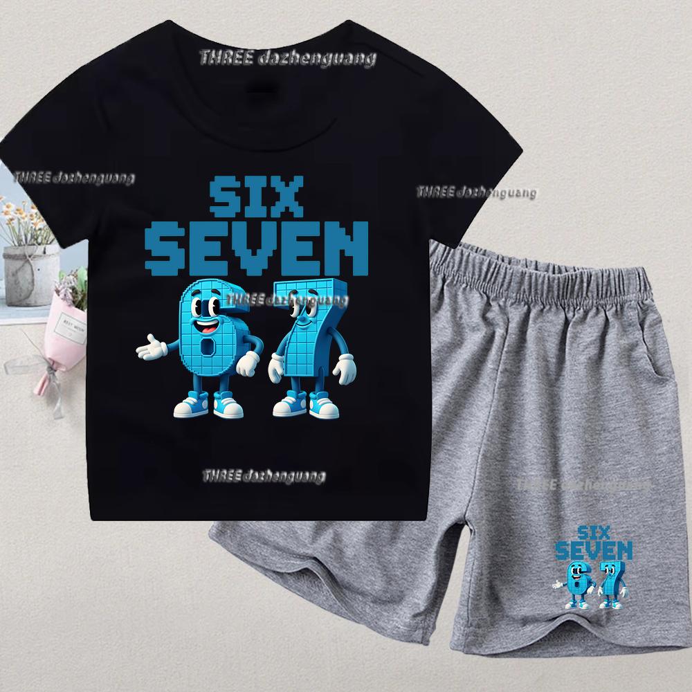 Boy's T-shirt Set Summer Sports Kids Set Children's Short Sleeve Shorts Two-Piece Set