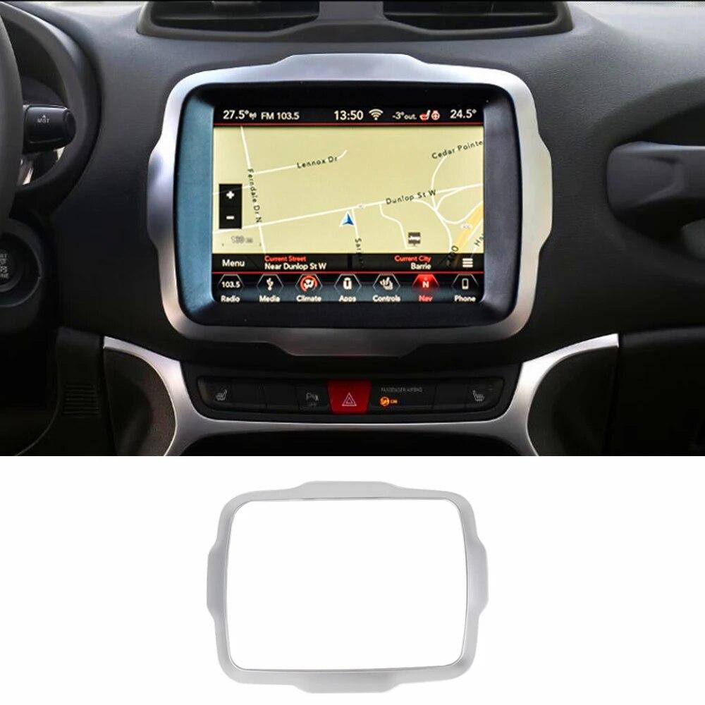 Center GPS Navigation Decoration Frame Cover Trim Stickers for Jeep Renegade 2018 2022 Car Interior Accessories