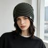 American street star jacquard striped knitted hat autumn and winter warm ear protection contrasting color small standard wool hat windproof cold hat