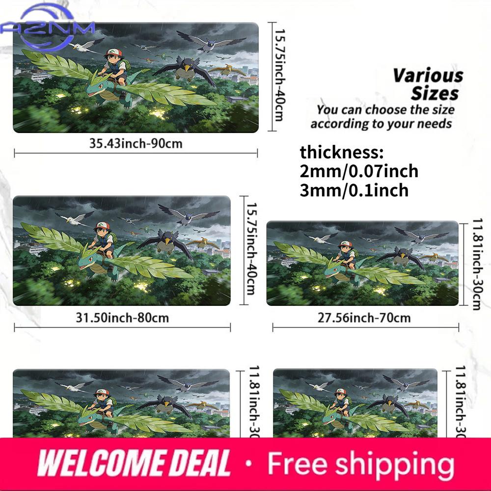 Pokemon Ash Eevee Starry Desert TCG Playmat NonSlip Washable Gaming Mouse Pad 30x80x0.2cm