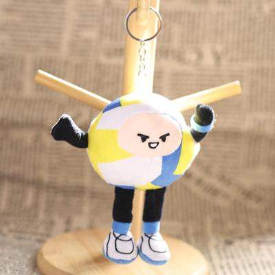 1Pcs Kawaii Football Plush Bag Pendant Cute Volleyball Plush Toy Keychain Cartoon Stuffed Doll Backpack Decoration