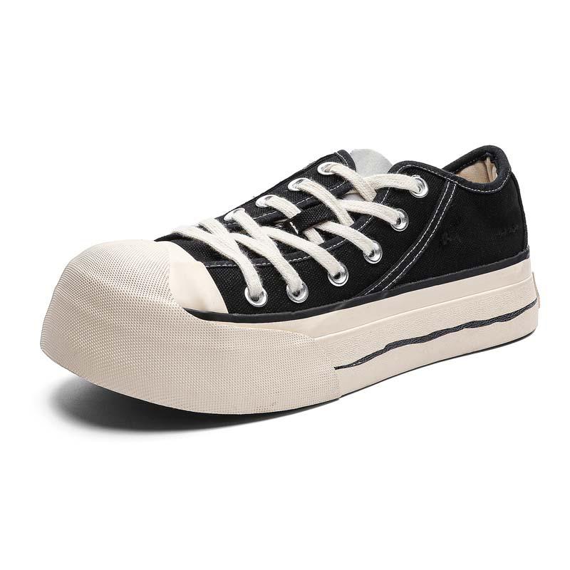 2026 Summer Trendy Men's Canvas Lace-up Shoes with Thick Sole for Height Increase