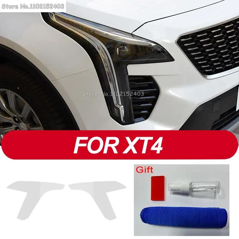 2 Pcs Car Headlight Protective Film Headlamp Transparent Black TPU Sticker For Cadillac CT6 XT4 XT5 XT6 XTS ATS Accessories