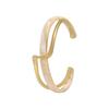 Braccialetti di conchiglie bianche Braccialetti di metallo piegati a bordo Braccialetti da mano da donna Braccialetti di apertura geometrici a forma di C Gioielli Regali