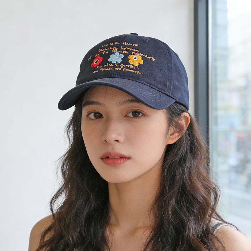 Flower Embroidery Baseball Cap Multicolor Sunshade Hat Fashion Sports Hat  Casual Outdoor