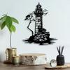 Nautical Black Metal Ship Wall Art Lighthouse Home Decor For Living Room Bedroom Porch