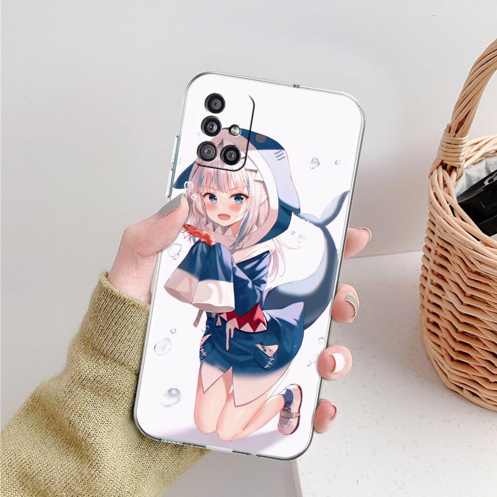 Gawr Gura Hololive Shark Anime Phone Case For Samsung Galaxy A51 A71 A21S A12 A11 A31 A41 A52 A32 5G A72 A01 A02S Clear Cover