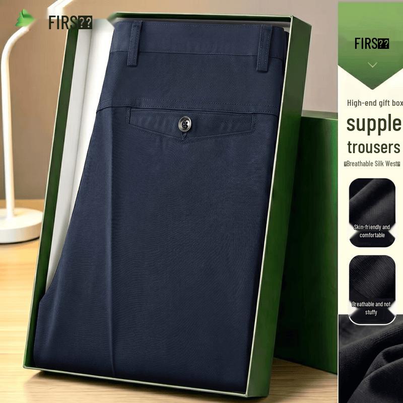 FIRS Men s 100% Cotton Casual Pants 40 темно-синий тонкий