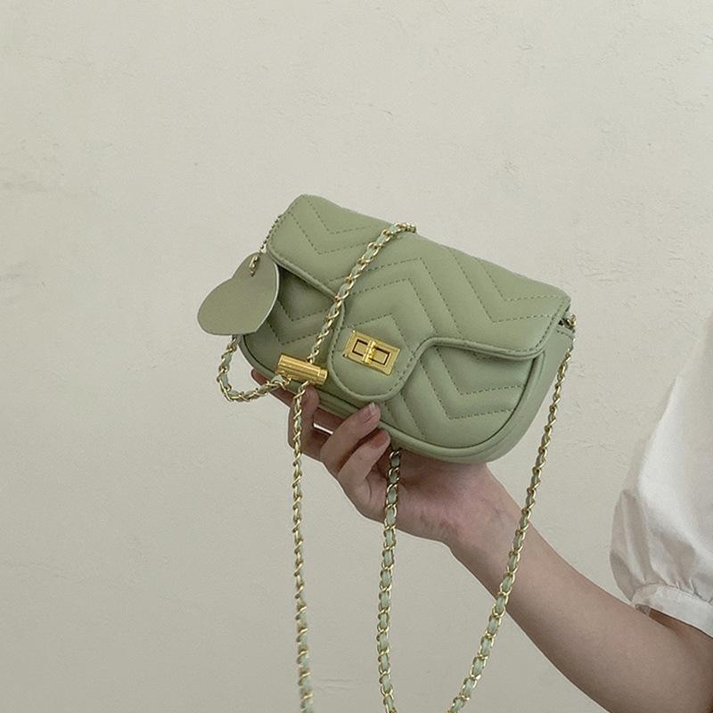 Xiaoxiangfeng Bag Women'S Summer Small Fresh Green Diamond Chain Bag Trendy Versatile Small Square Bag Women