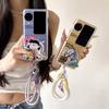Luxury Cute splash-ink Funny Snoopy Folding Magsafe Wireless Charge Phone Case For OPPO Find N3Flip N2Flip Magnetic Holder