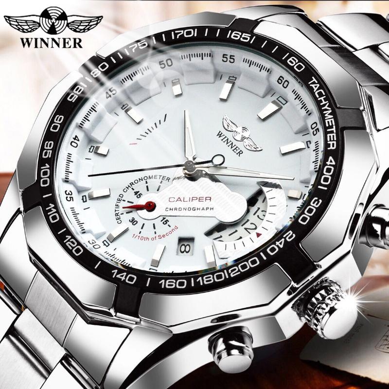 

WINNER Fashion and Leisure Полый календарь Светящиеся автоматические механические часы