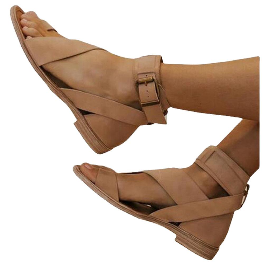 En stock: Sandalias Planas de Verano 2021 Talla Grande con Anillo para Dedo del Pie y Tacón Cerrado para Mujer