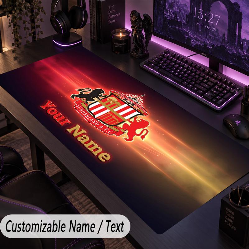 Large Mouse PadSunderland FC Custom Name Text Personalized Desk Mat Non Slip Gaming Pad