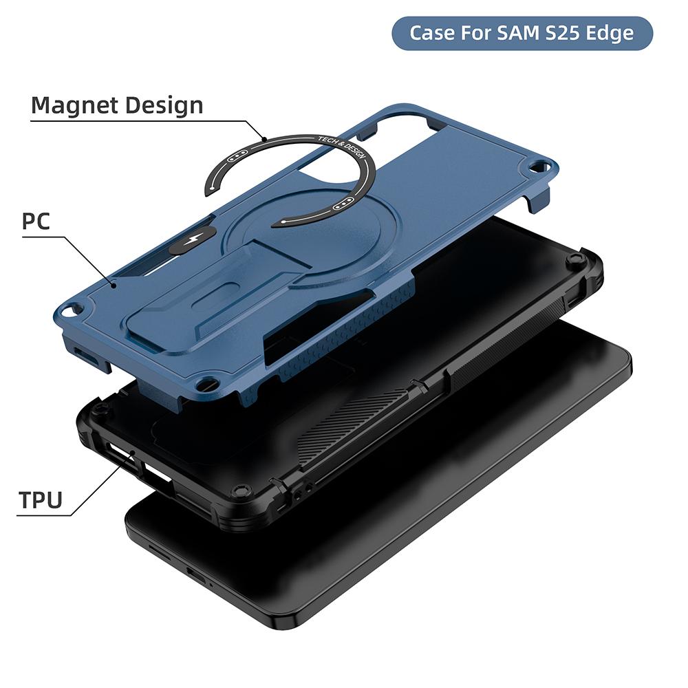 Magnetic Case for Samsung Galaxy S24/S25 Ultra A14/A15/A16 A25/A26 A35/A36 A54/A55/A56, Heavy Duty Shockproof with Kickstand