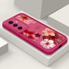 Flower Print Cover For Samsung S25 Ultra S24 FE S23 S22 A56 A36 A16 A15 A55 A35 TPU Soft Matte Shockproof Phone Case