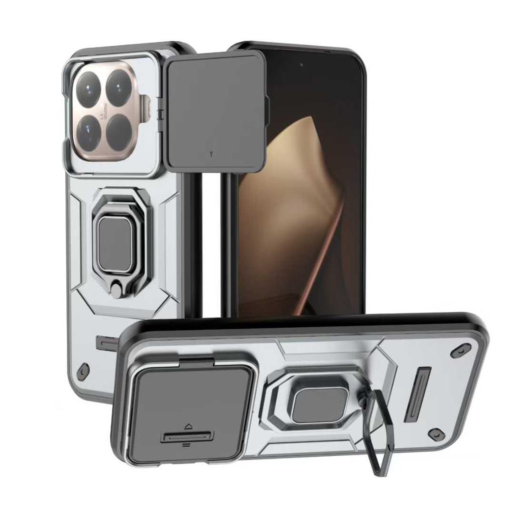 Rugged Duty Armor Slide Lens Protect Ring Stand Cover For Xiaomi 15T Pro 14T Pro POCO C85 C75 F7 Ultra Pro X7 M7 5G Phone Case